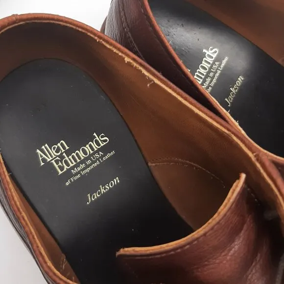 Allen Edmonds Jackson Brown Leather Oxford Mens Dress Shoes 9.5