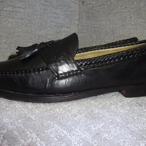 Allen Edmonds Maxfield Mens Size 11.5D Black Leather Tasseled Loafer Dress Shoes