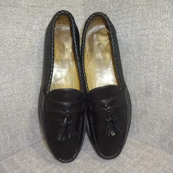 Allen Edmonds Maxfield Mens Size 11.5D Black Leather Tasseled Loafer Dress Shoes