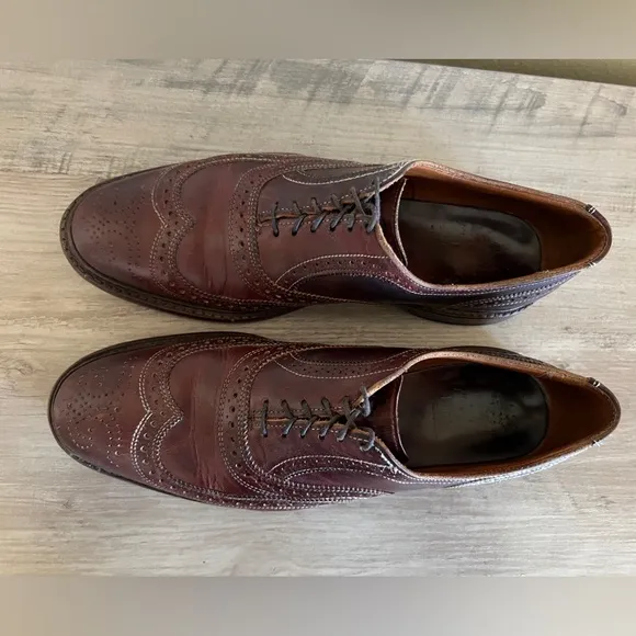 Allen Edmonds McTavish Wingtip Brogue Men's Shoes Size 10 D Brown Leather Preppy