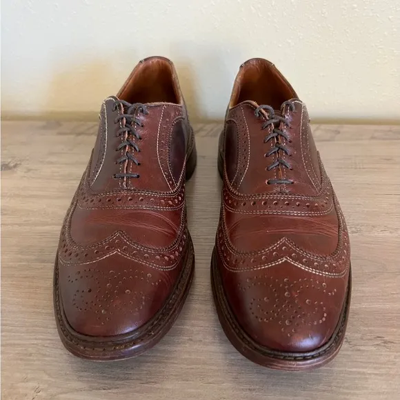 Allen Edmonds McTavish Wingtip Brogue Men's Shoes Size 10 D Brown Leather Preppy