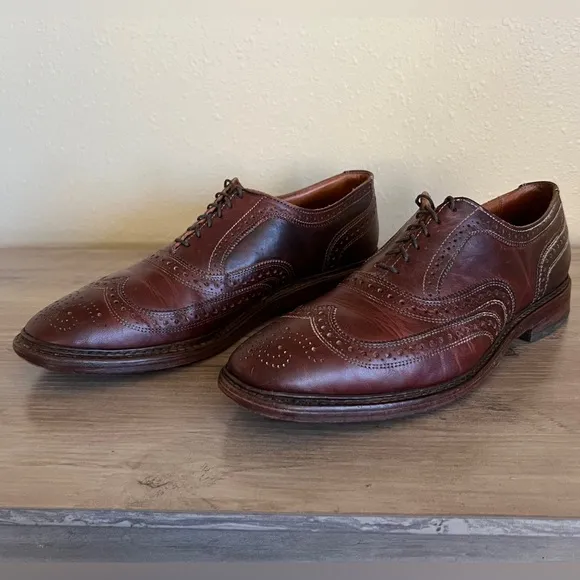 Allen Edmonds McTavish Wingtip Brogue Men's Shoes Size 10 D Brown Leather Preppy