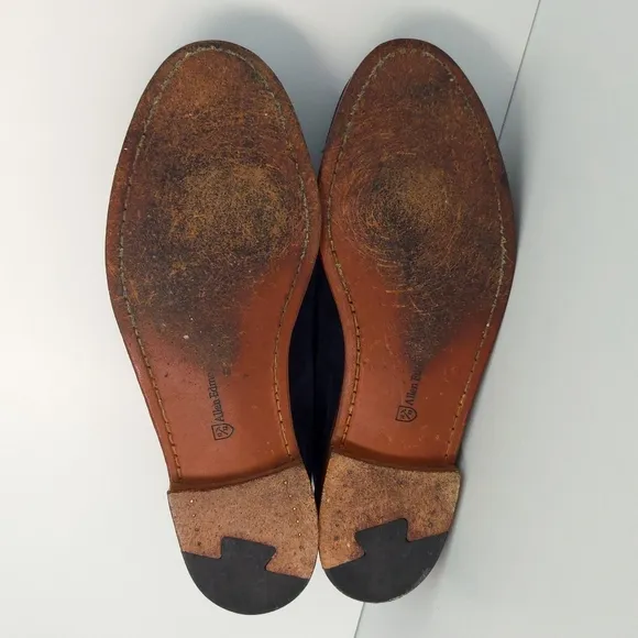 Allen Edmonds Navy Blue Suede Sea Island Penny Loafers Shoes- Men's