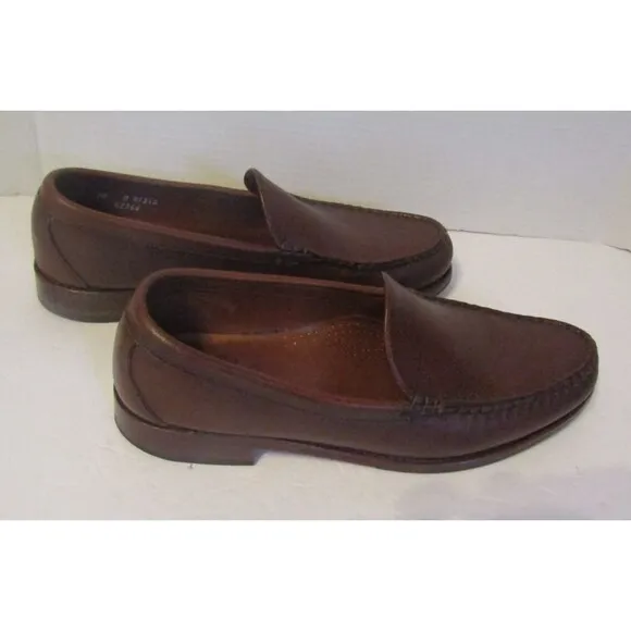 Allen Edmonds Sanibel Loafers Brown Pebbled Leather Dress Shoes Mens Size 10