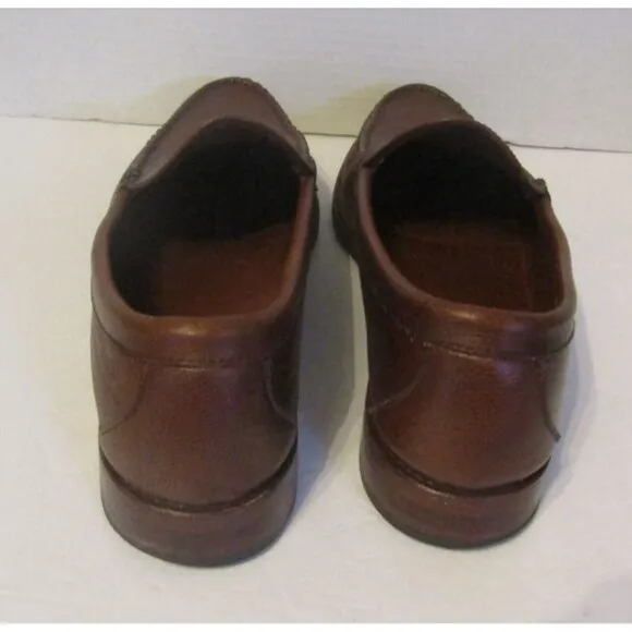 Allen Edmonds Sanibel Loafers Brown Pebbled Leather Dress Shoes Mens Size 10