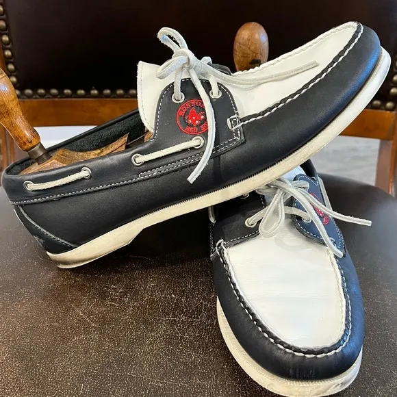 Allen Edmonds Team MLB Boston Red Sox Boat Shoes 9.5 EUC LIKE NEW