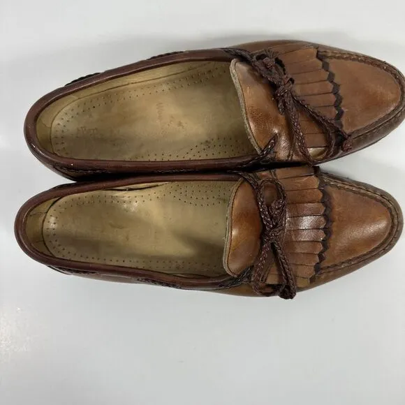 Allen Edmonds‎ Woodstock Men's Brown Leather Kiltie String Loafers US 10.5D USA