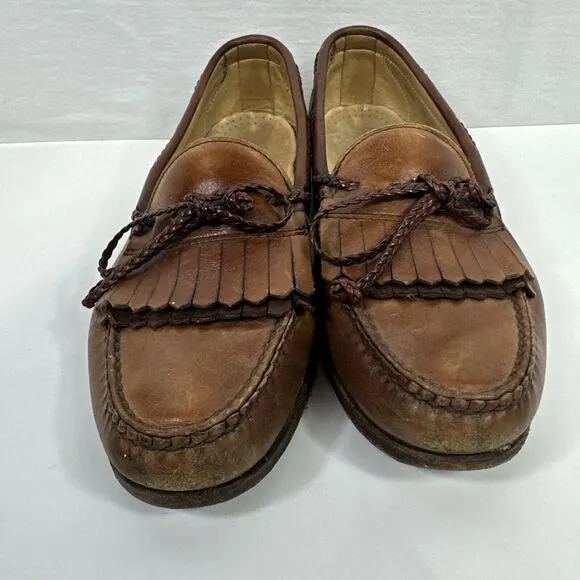 Allen Edmonds‎ Woodstock Men's Brown Leather Kiltie String Loafers US 10.5D USA
