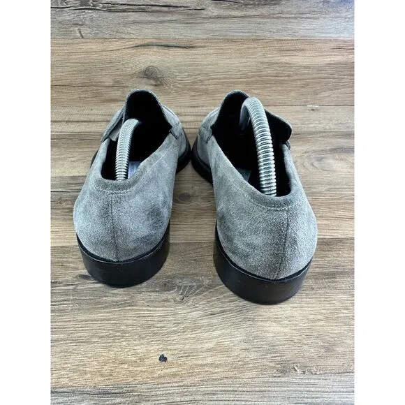 Alumnae Women's 6.5 37.5 Suede Olive Green Loafers Shoes Made In Italy