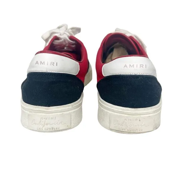 AMIRI Skel Toe Lace Up Low Top Sneakers Fashion Shoes Black Red Mens Size EU 44