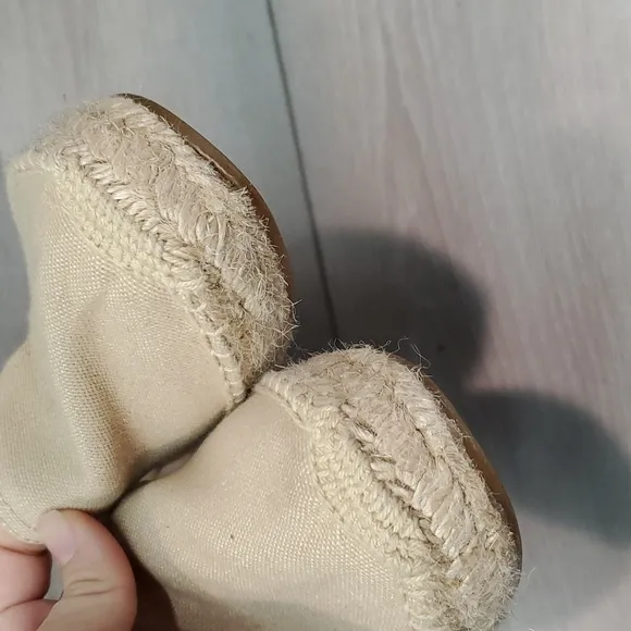 Anthropologie Soludos Womens Canvas Espadrille Loafer Slip on shoes sz 8.5
