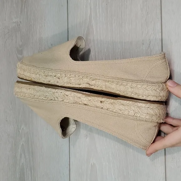 Anthropologie Soludos Womens Canvas Espadrille Loafer Slip on shoes sz 8.5