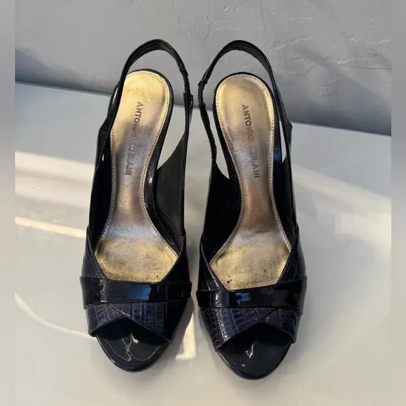 Antonio Melani Navy Slingback Heels