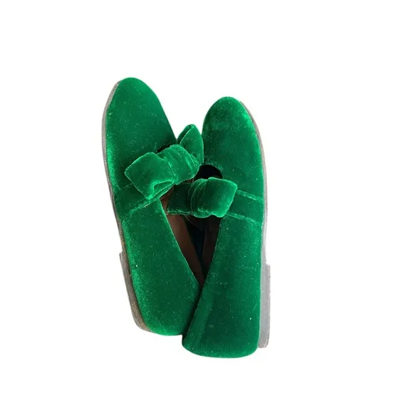 AOI AGE OF INNOCENCE sz 27 MIA GREEN velvet shoes
