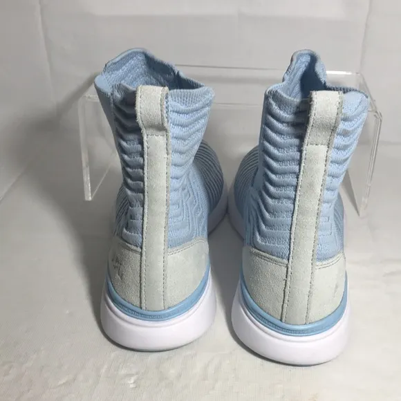 APL TechLoom Chelsea Bootie Tennis Shoes Size 7.5 Light Blue Knit Light Blue