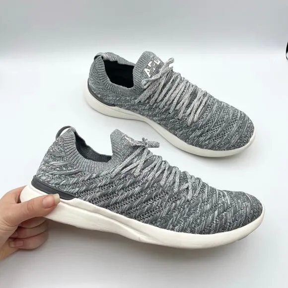 APL Techloom Wave Shoes Smoke Ivory Melange Gray White Running Mens 9