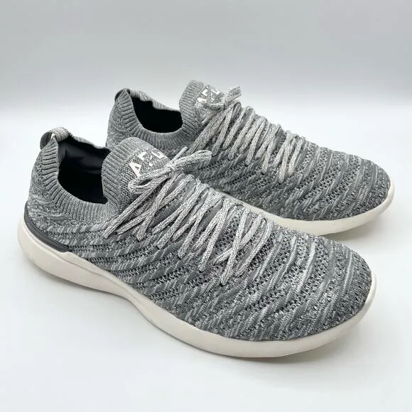APL Techloom Wave Shoes Smoke Ivory Melange Gray White Running Mens 9
