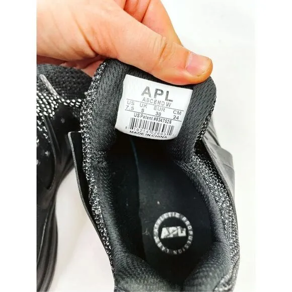 APL x Lululemon Techloom Ascend Black Reflective Athletic Running Sneakers Size