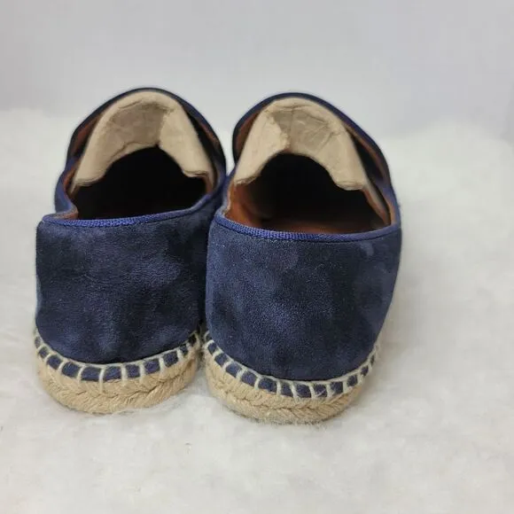 Aquatalia Felipe Blue Canvas Mens Espadrille Shoes Size 8