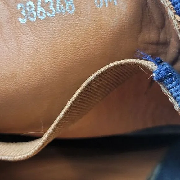 Aquatalia Felipe Blue Canvas Mens Espadrille Shoes Size 8