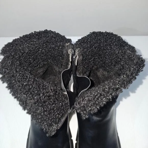 Aquatherm Santana Canada Bailey Ankle Boot Waterproof Black Faux Fur Size 8