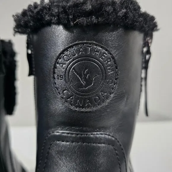 Aquatherm Santana Canada Bailey Ankle Boot Waterproof Black Faux Fur Size 8