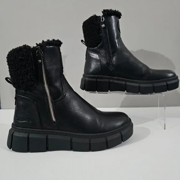 Aquatherm Santana Canada Bailey Ankle Boot Waterproof Black Faux Fur Size 8