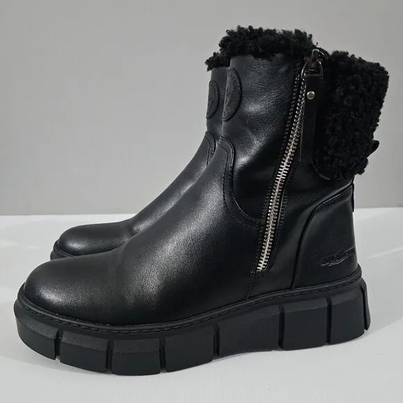 Aquatherm Santana Canada Bailey Ankle Boot Waterproof Black Faux Fur Size 8