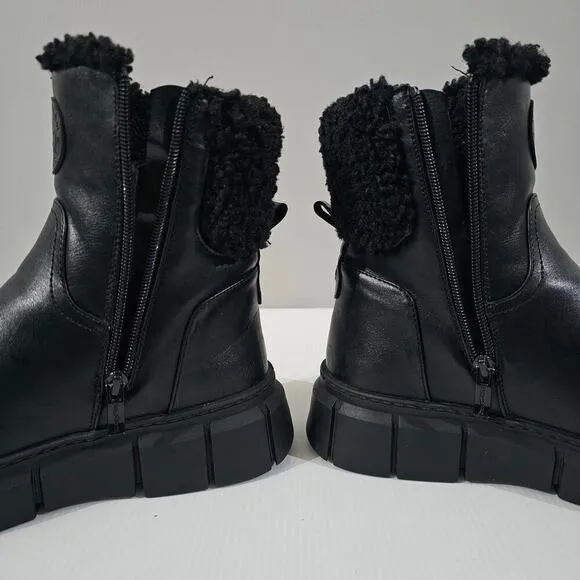 Aquatherm Santana Canada Bailey Ankle Boot Waterproof Black Faux Fur Size 8