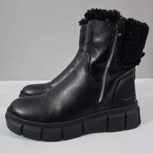 Aquatherm Santana Canada Bailey Ankle Boot Waterproof Black Faux Fur Size 8