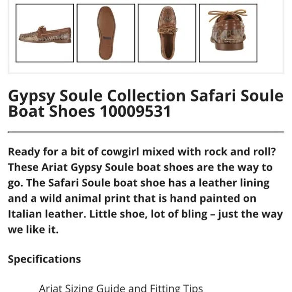 Ariat Gypsy Soule Safari Boat Shoes w/ Jemstone Bling Crosses  - 7.5 - NWOT