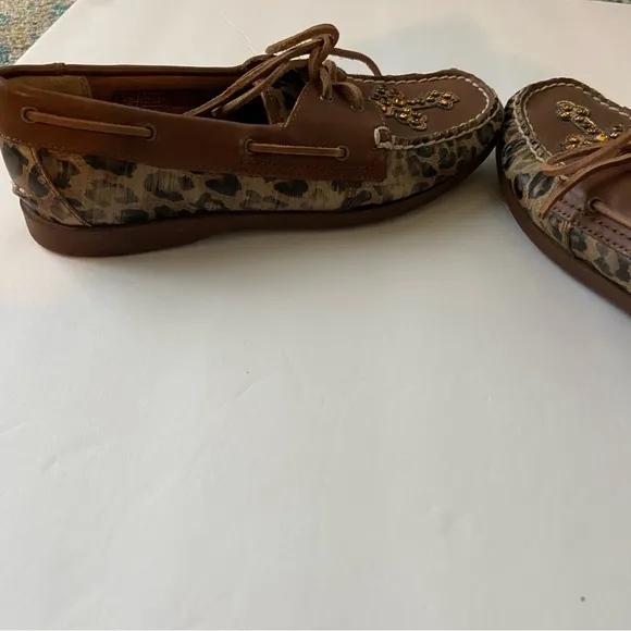 Ariat Gypsy Soule Safari Boat Shoes w/ Jemstone Bling Crosses  - 7.5 - NWOT