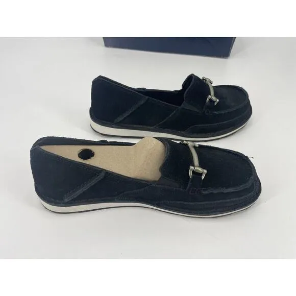 Ariat Women's Cruiser Black Suede Casual Shoes Horsebit SZ 6.5B
