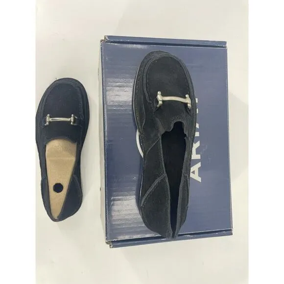 Ariat Women's Cruiser Black Suede Casual Shoes Horsebit SZ 6.5B