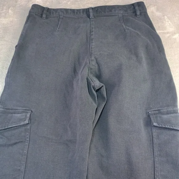 Aritiza Wilfred Free Modern Cargo Pant Size 12 Black Utility High Waist Cotton