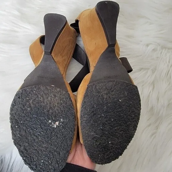 Audley London Women's Designer Wedges Heels Shoes Tan Size 37.5 / 7.5
