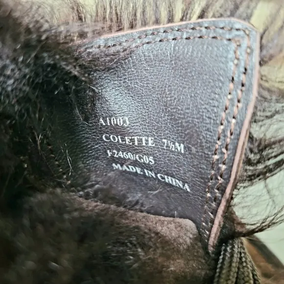 Authentic Coach Colette Suede Fur Trim Shoes Sneaker Booties Size 7.5 RARE