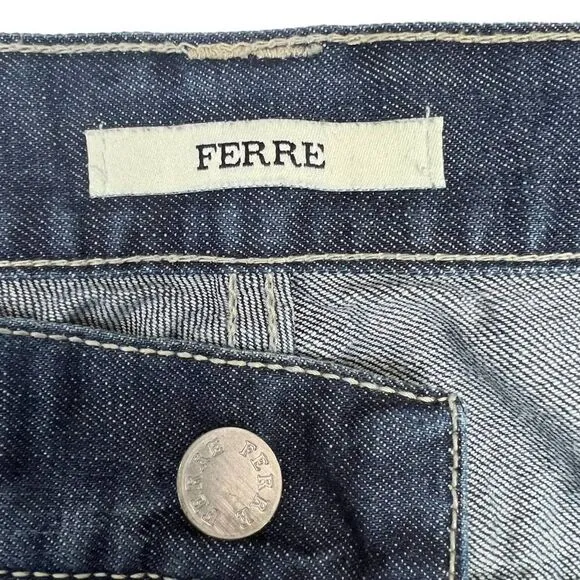Authentic GF Ferre Vintage Men Blue Denim Jeans Classic Straight Pants US 33