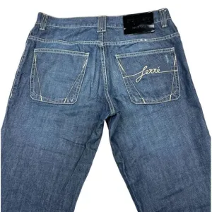 Authentic GF Ferre Vintage Men Blue Denim Jeans Classic Straight Pants US 33