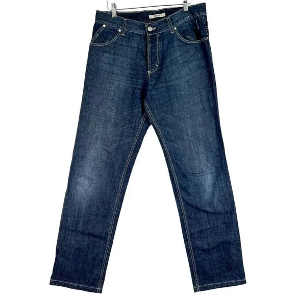 Authentic GF Ferre Vintage Men Blue Denim Jeans Classic Straight Pants US 33