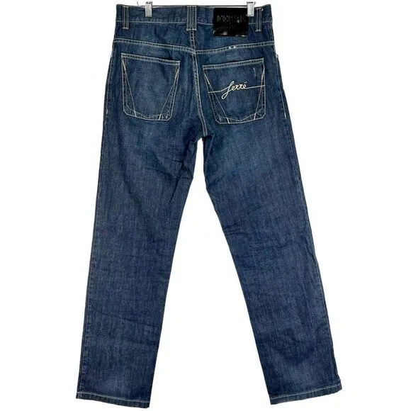 Authentic GF Ferre Vintage Men Blue Denim Jeans Classic Straight Pants US 33