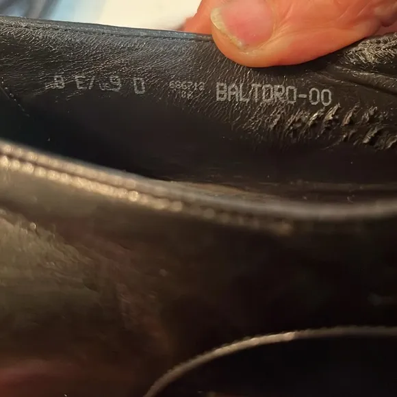 Bally Baltoro Parawet LOGO Style Black Leather Loafers Sz 9US Men Switzerland