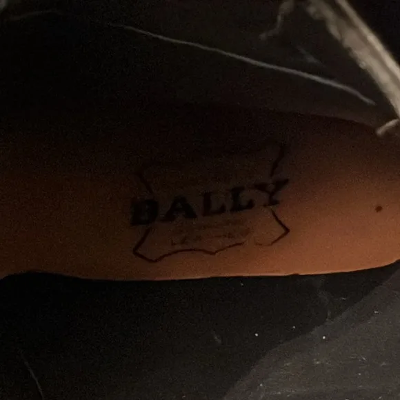 Bally Baltoro Parawet LOGO Style Black Leather Loafers Sz 9US Men Switzerland