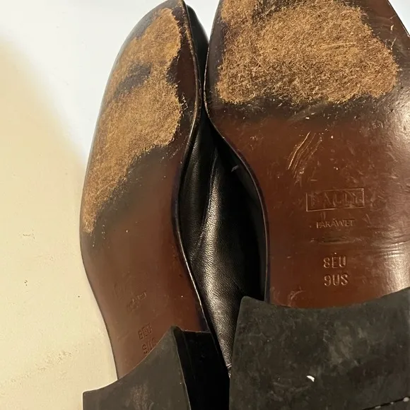 Bally Baltoro Parawet LOGO Style Black Leather Loafers Sz 9US Men Switzerland