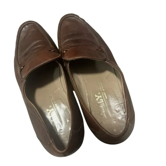 Bally Men’s Size 9 Shoes Brown Leather Switzerland Strap Loafers Comfort Soft