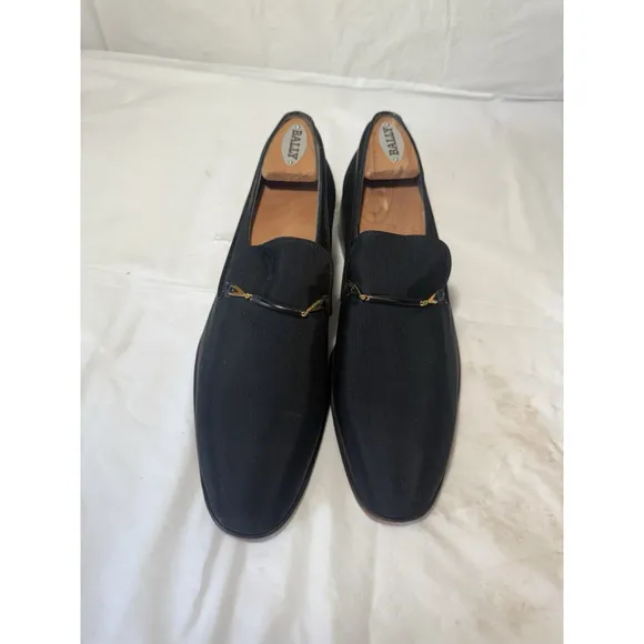 Bally Switzerland Park Lane Black Crepe Patent Men's Shoes Size 9.5 N