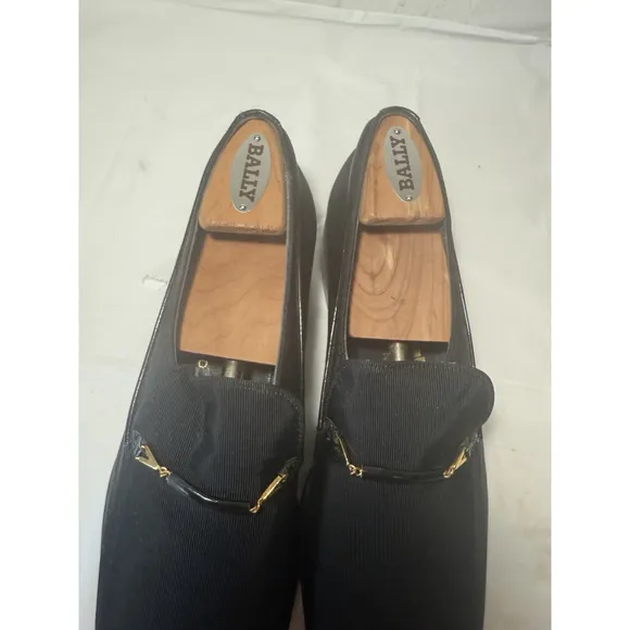 Bally Switzerland Park Lane Black Crepe Patent Men's Shoes Size 9.5 N