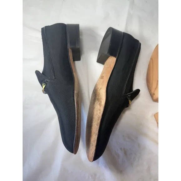 Bally Switzerland Park Lane Black Crepe Patent Men's Shoes Size 9.5 N