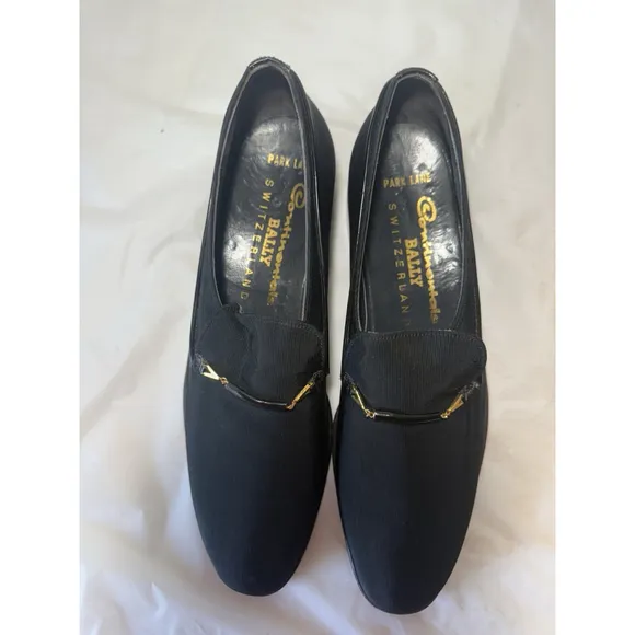 Bally Switzerland Park Lane Black Crepe Patent Men's Shoes Size 9.5 N