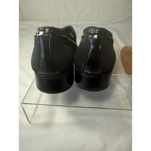 Bally Switzerland Park Lane Black Crepe Patent Men's Shoes Size 9.5 N